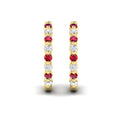 Diamond and Ruby  Twist Hoop Earrings