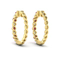 Diamond and Ruby  Twist Hoop Earrings