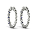 Diamond and Blue Sapphire  Twist Hoop Earrings
