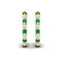Inside Out Diamond and Emerald  Hoop Earrings