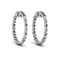 Inside Out Diamond and Blue Sapphire  Hoop Earrings
