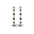 Inside Out Diamond and Blue Sapphire  Hoop Earrings