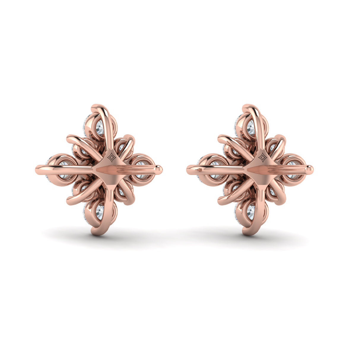 Floating Diamond Star Stud Earrings