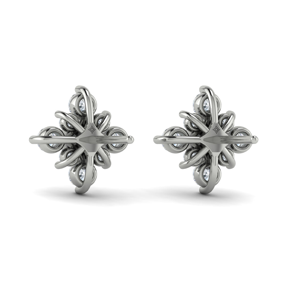Floating Diamond Star Stud Earrings