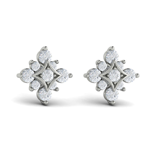 Floating Diamond Star Stud Earrings