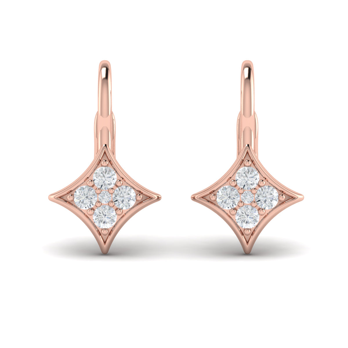 Diamond Vlora Star Channel Set Huggie Earrings