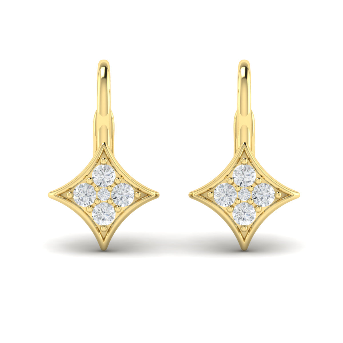 Diamond Vlora Star Channel Set Huggie Earrings
