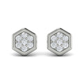 Diamond Cluster Honeycomb Stud Earrings
