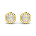 Diamond Cluster Honeycomb Stud Earrings
