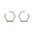 Diamond Forward-Facing Honeycomb Open Hoop Earrings