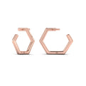 Diamond Forward-Facing Honeycomb Open Hoop Earrings
