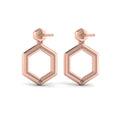 Channel Set Diamond Open Honeycomb Drop Stud Earrings