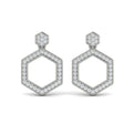 Channel Set Diamond Open Honeycomb Drop Stud Earrings