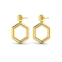 Channel Set Diamond Open Honeycomb Drop Stud Earrings
