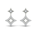 Diamond Double Vlora Star Open Motif Drop Stud Earrings