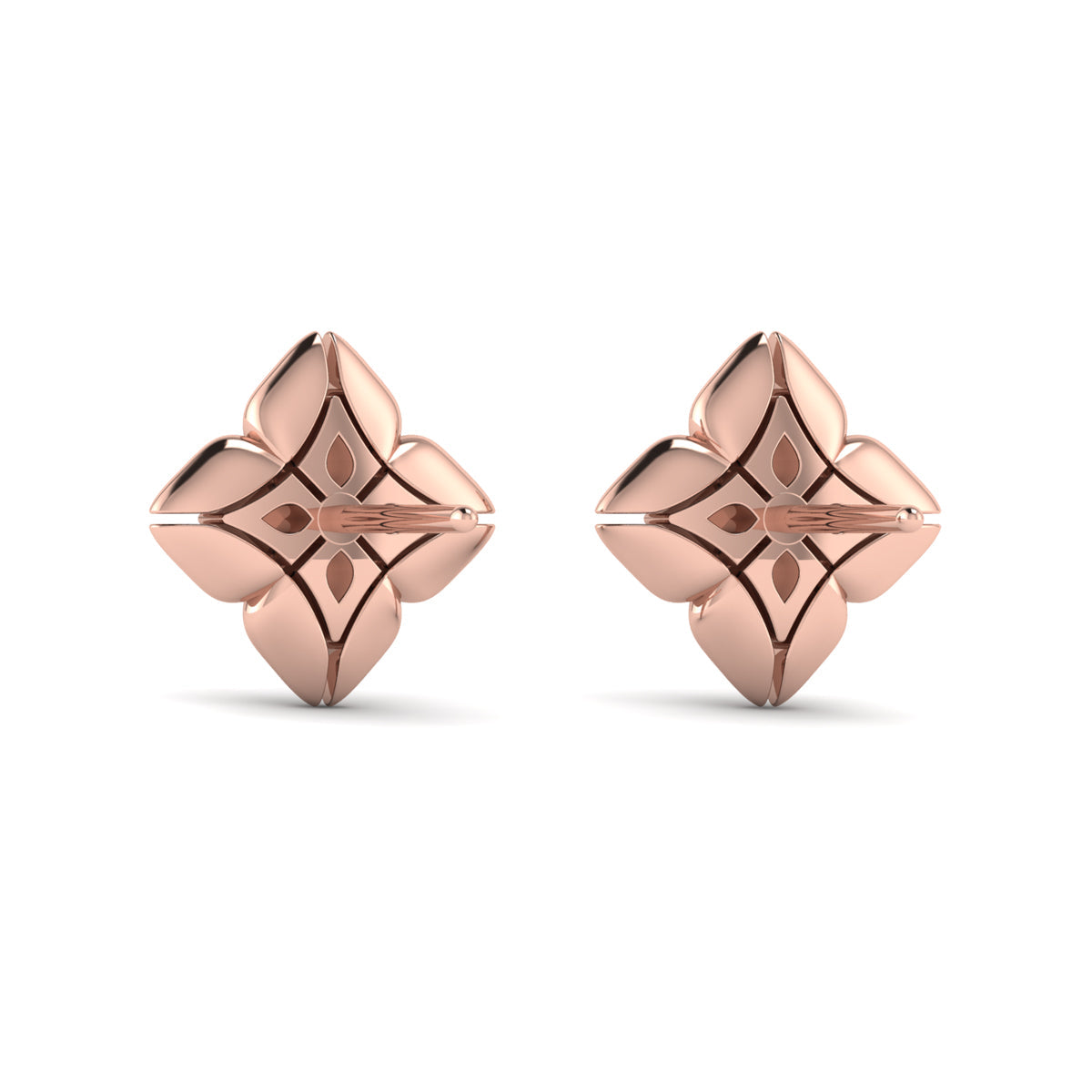 Diamond Cluster Floral Vlora Star Motif Stud Earrings