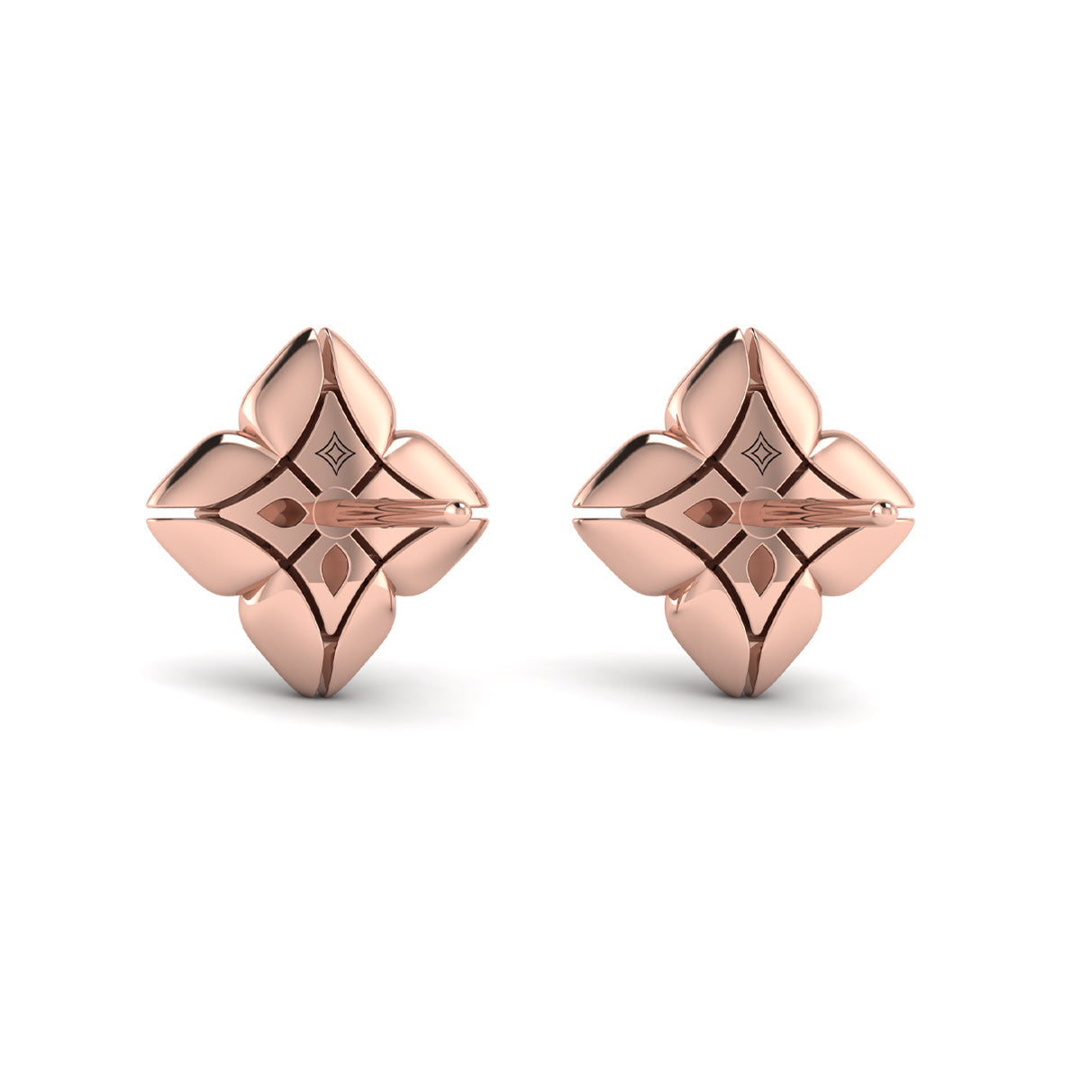 Diamond Cluster Floral Vlora Star Motif Stud Earrings