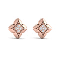 Diamond Cluster Floral Vlora Star Motif Stud Earrings