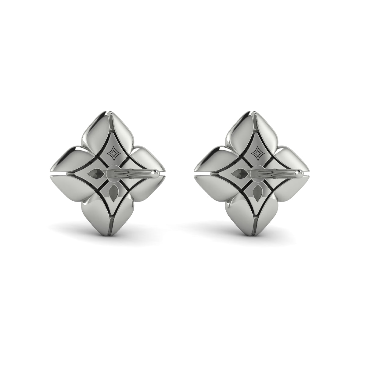 Diamond Cluster Floral Vlora Star Motif Stud Earrings