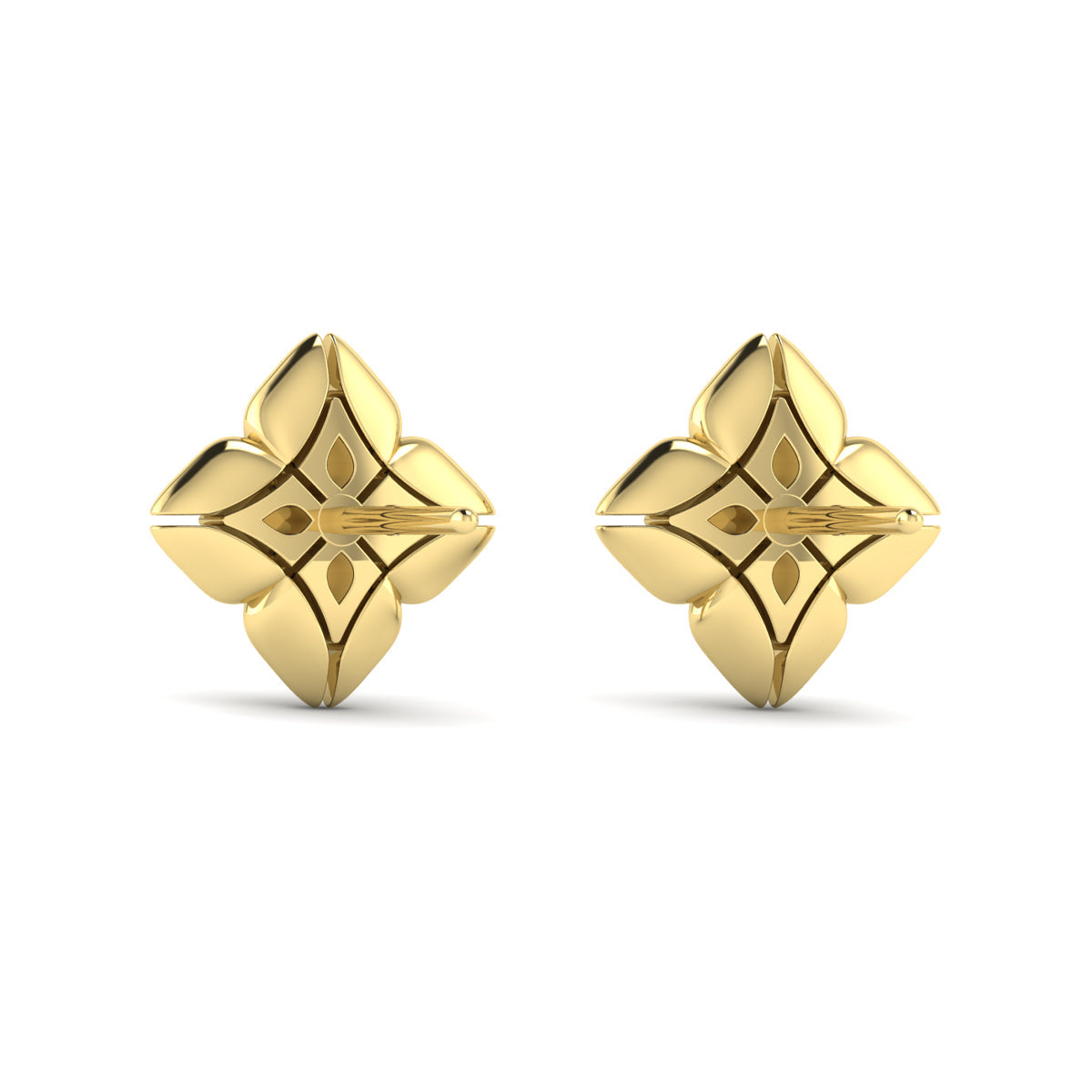 Diamond Cluster Floral Vlora Star Motif Stud Earrings