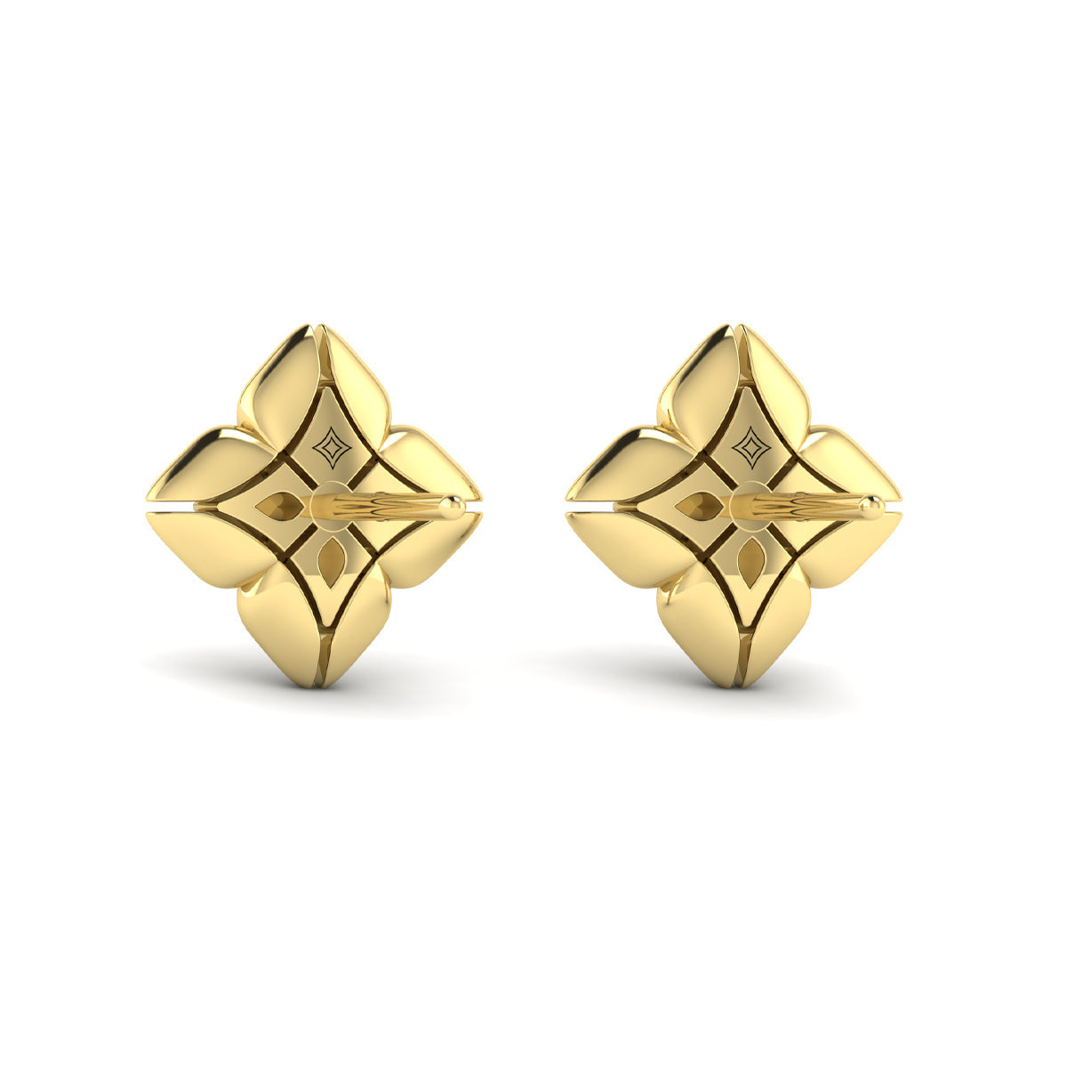 Diamond Cluster Floral Vlora Star Motif Stud Earrings