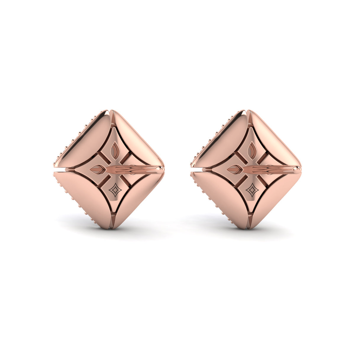Diamond Vlora Star with Channel Set Diamond Cluster Stud Earrings