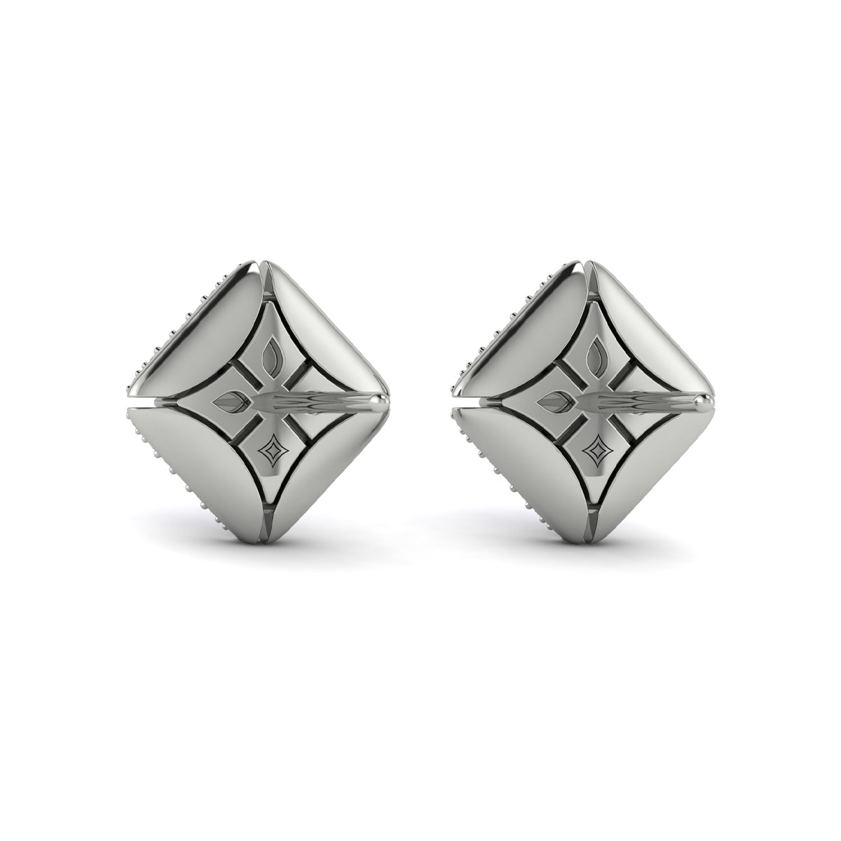 Diamond Vlora Star with Channel Set Diamond Cluster Stud Earrings