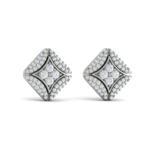 Diamond Vlora Star with Channel Set Diamond Cluster Stud Earrings