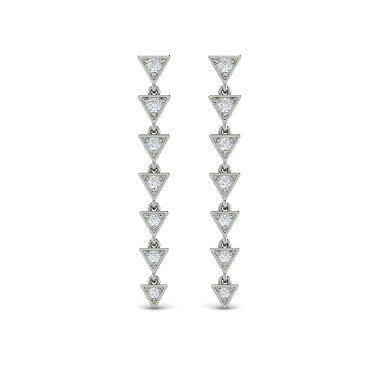 Diamond Trinity Drop Statement Earrings