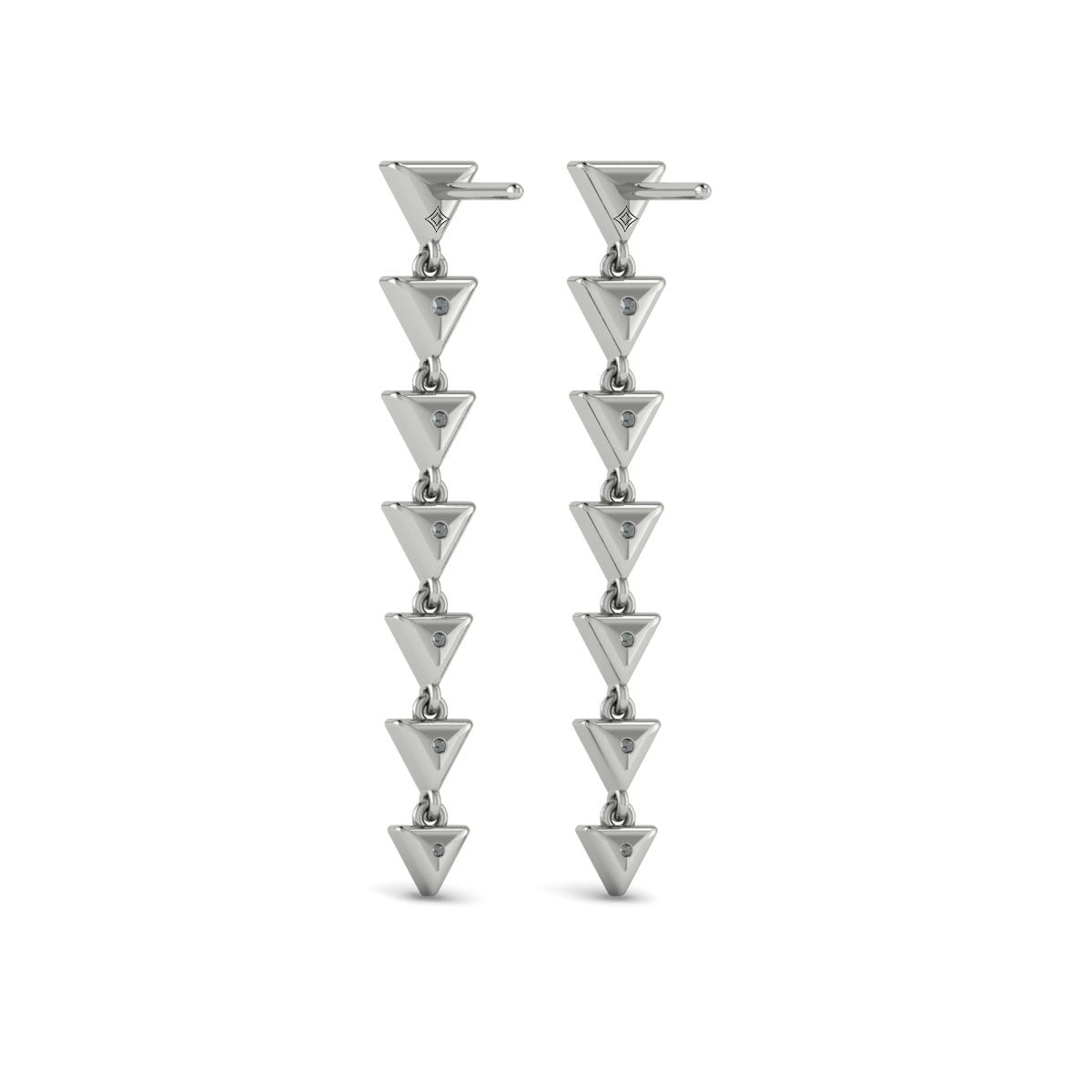 Diamond Trinity Drop Statement Earrings