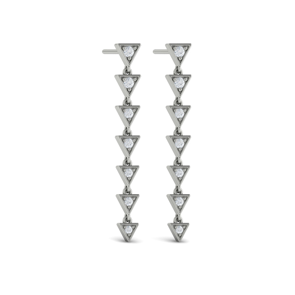 Diamond Trinity Drop Statement Earrings