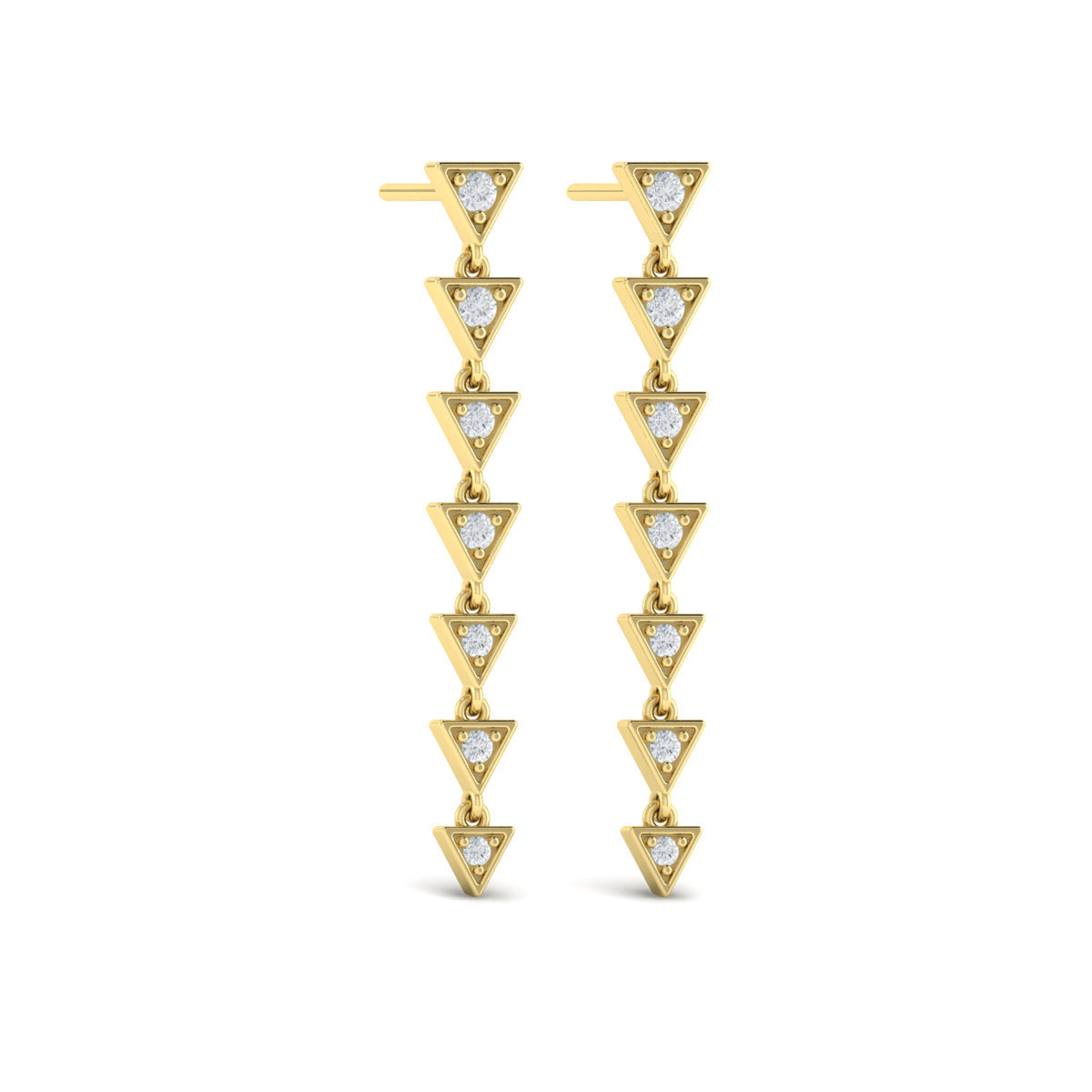 Diamond Trinity Drop Statement Earrings