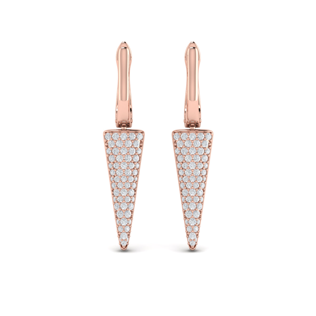 Diamond Trinity Drop Huggie Earrings