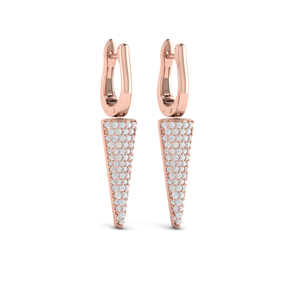 Diamond Trinity Drop Huggie Earrings