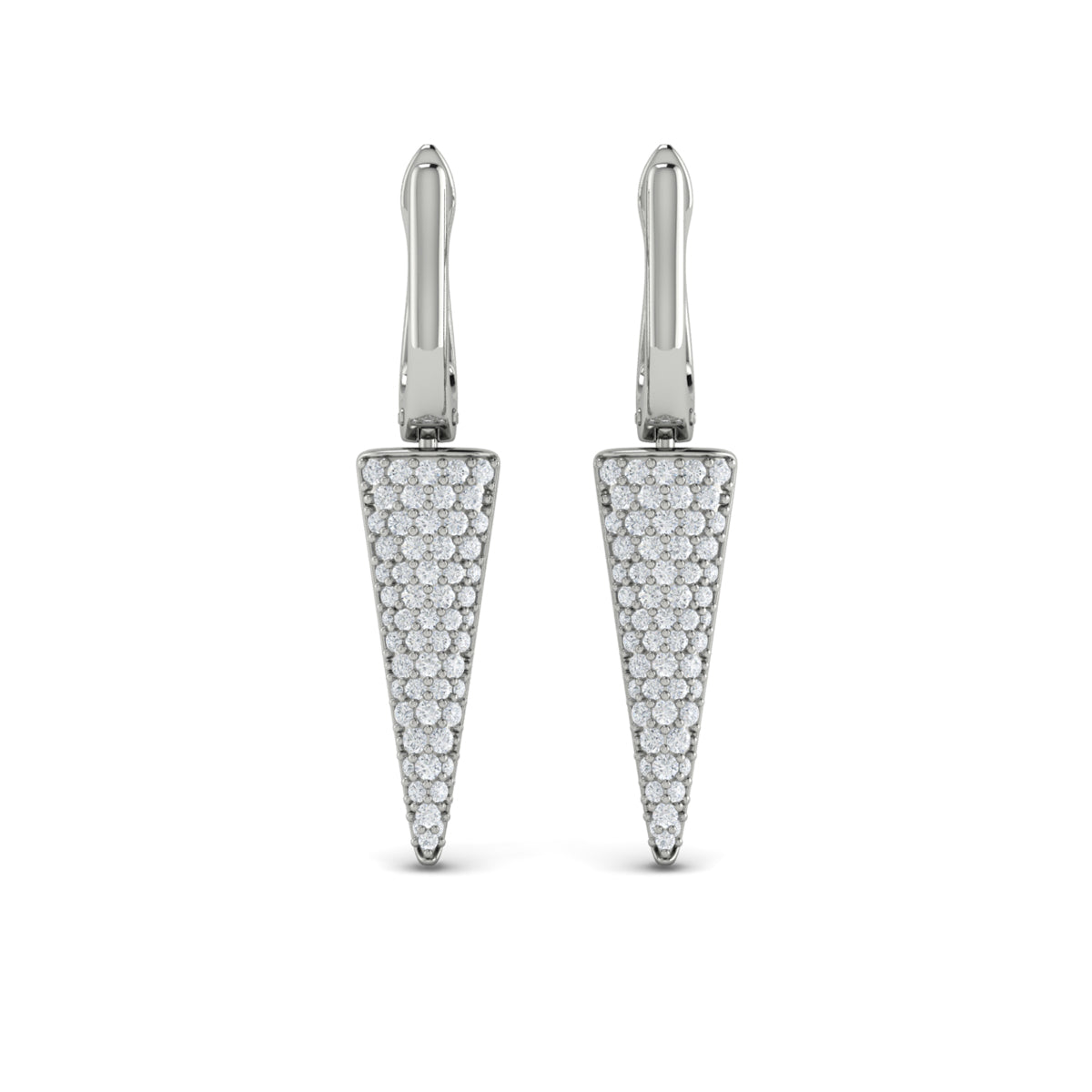 Diamond Trinity Drop Huggie Earrings