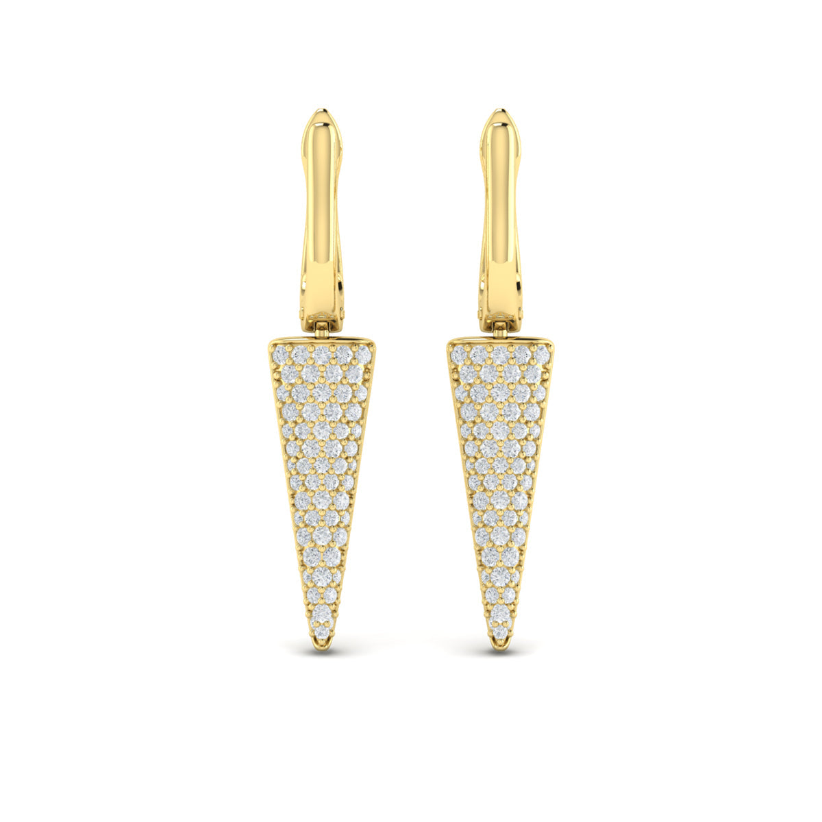 Diamond Trinity Drop Huggie Earrings