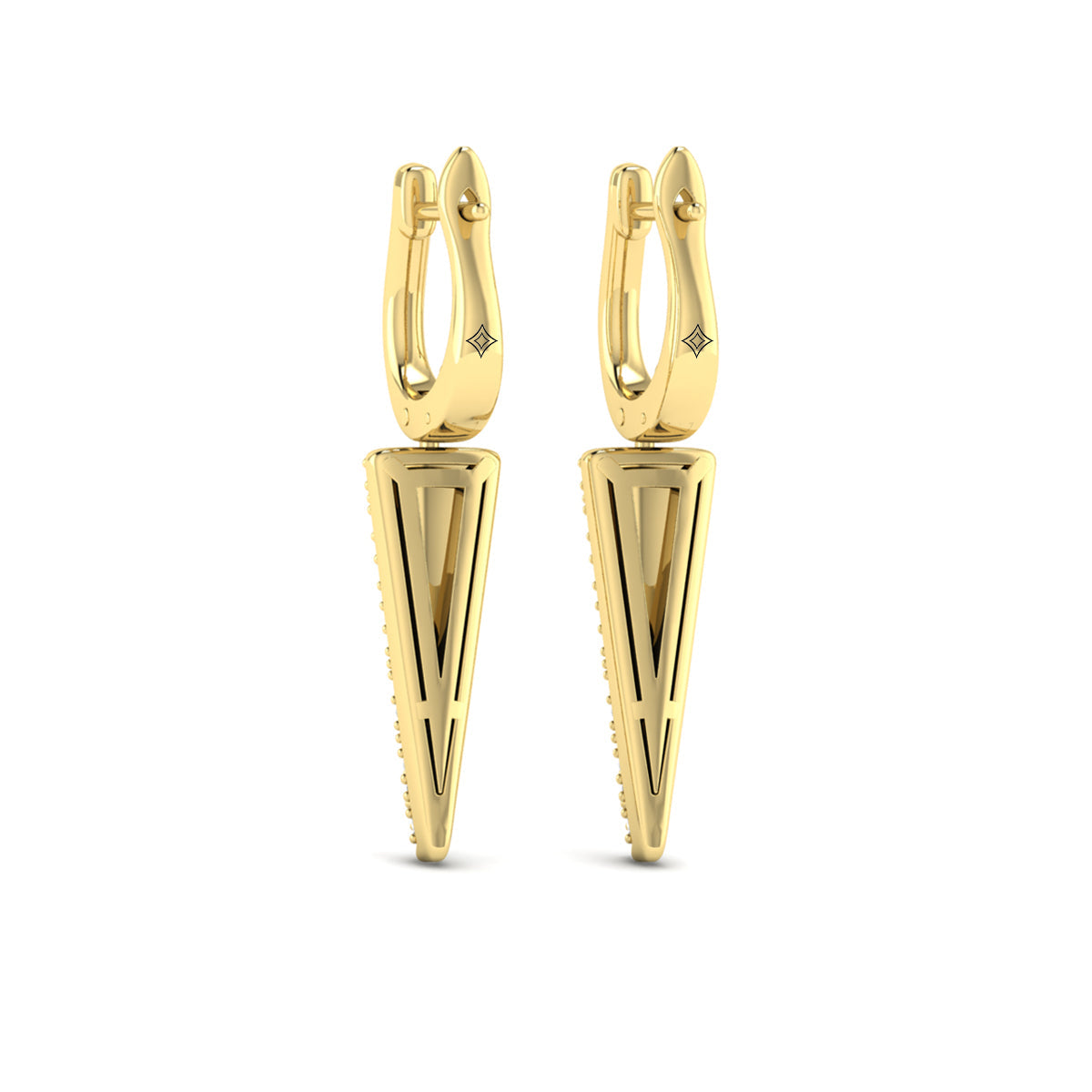 Diamond Trinity Drop Huggie Earrings