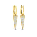 Diamond Trinity Drop Huggie Earrings