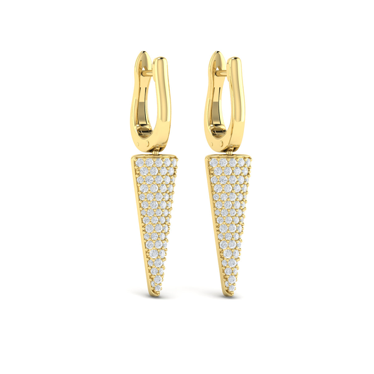 Diamond Trinity Drop Huggie Earrings