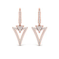 Diamond Open Double Trinity Huggie Earrings