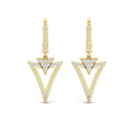 Diamond Open Double Trinity Huggie Earrings