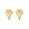 Diamond Double Trinity Open Stud Earrings