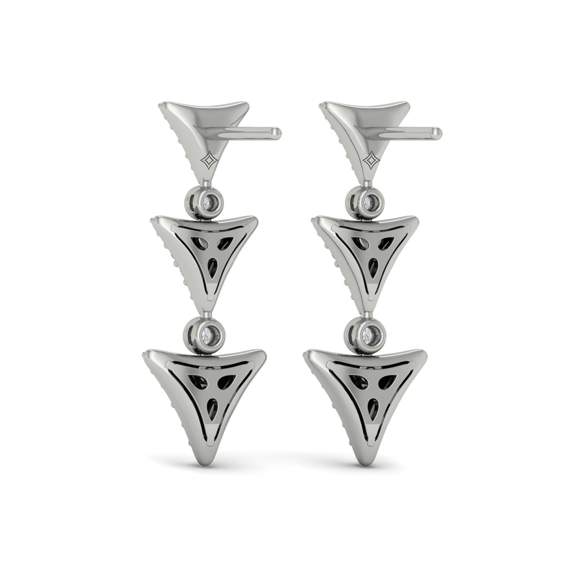 Diamond Trinity Drop Statement Earrings