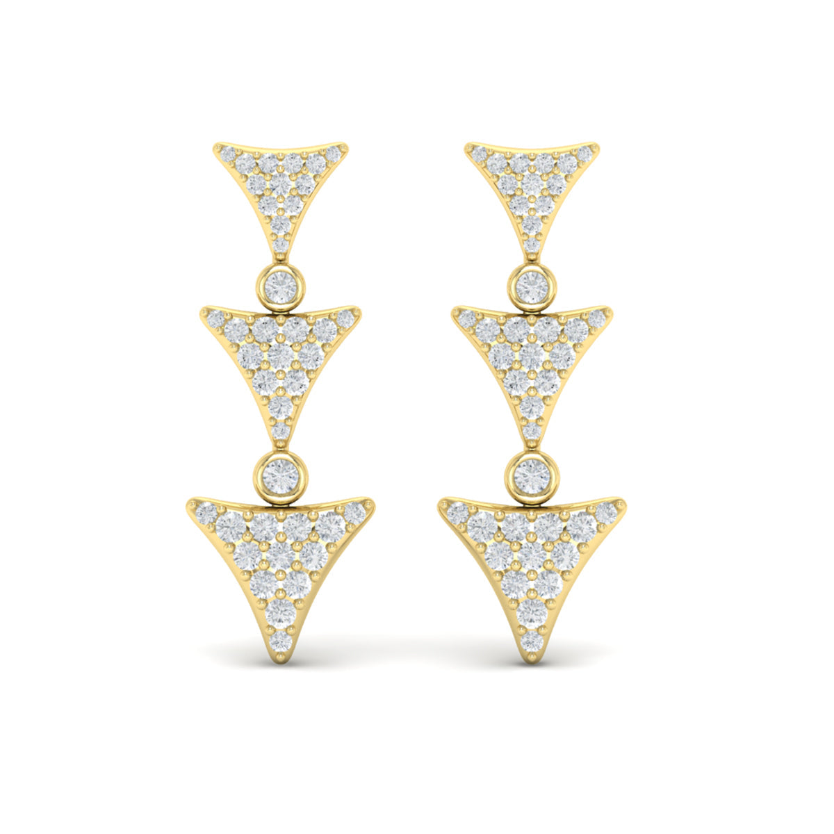 Diamond Trinity Drop Statement Earrings