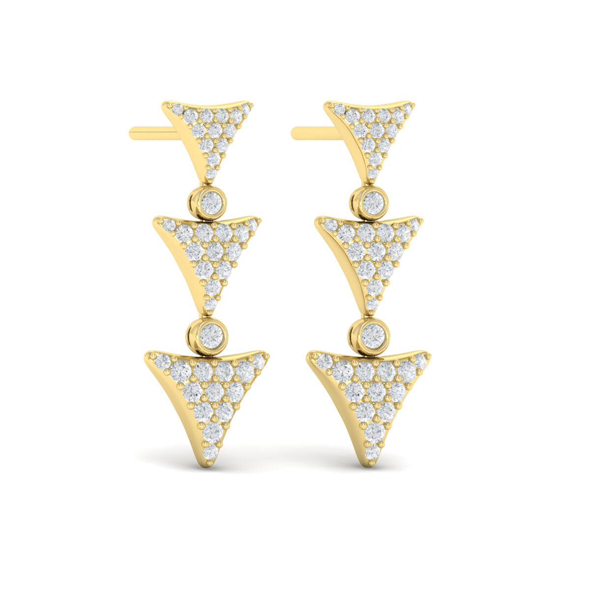 Diamond Trinity Drop Statement Earrings