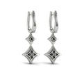 Diamond Double Vlora Star Drop Huggie Earrings