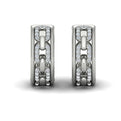 Reverse Channel Set Link Huggie Earrings