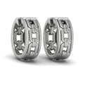 Reverse Channel Set Link Huggie Earrings