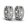 Reverse Channel Set Link Huggie Earrings