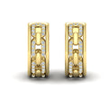 Reverse Channel Set Link Huggie Earrings
